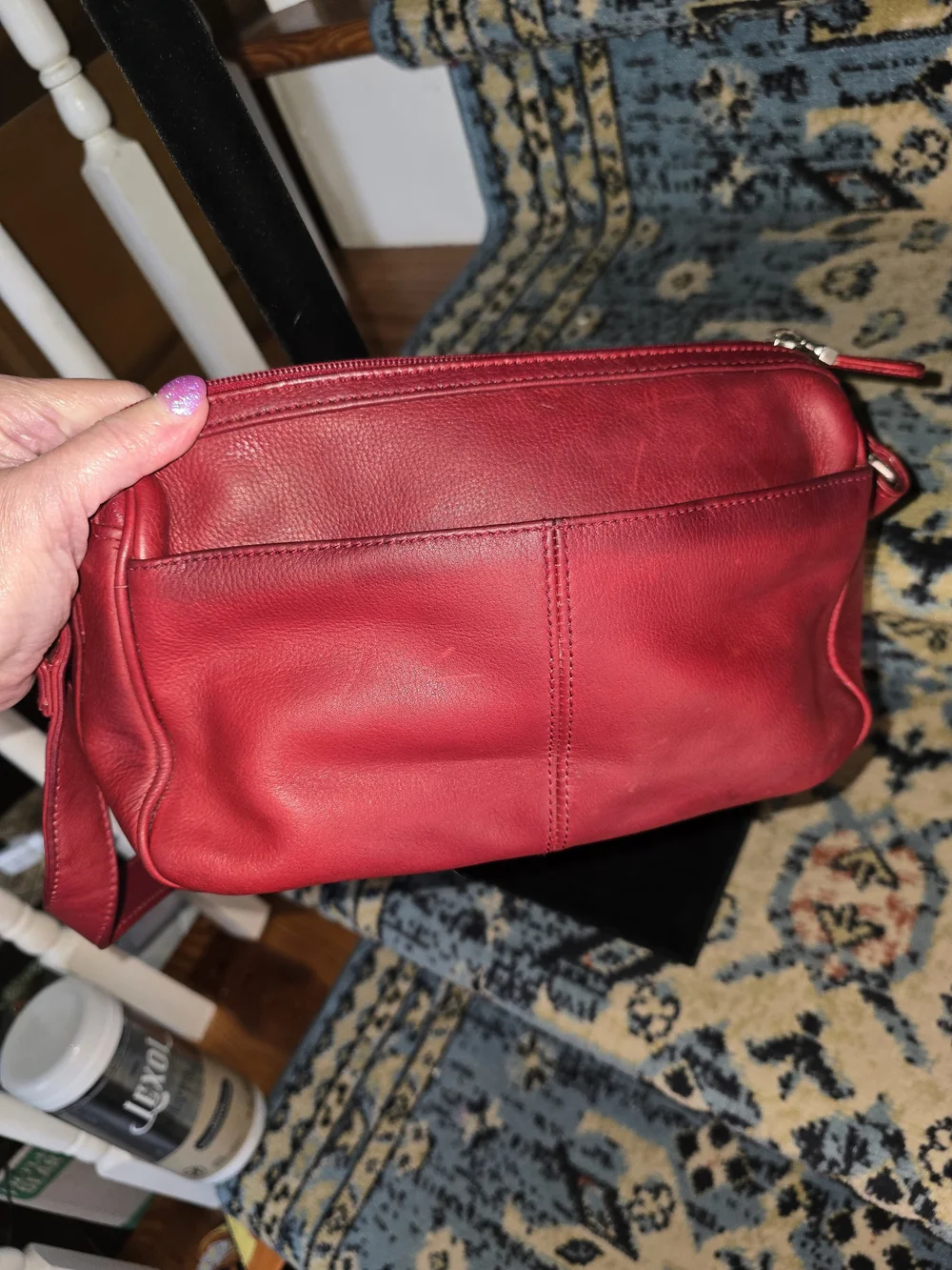 Fossil Red Leather Crossbody Shoulder Bag